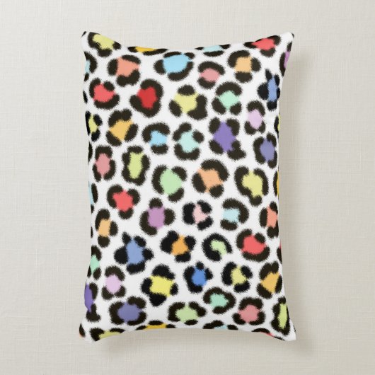 トレンディー数々のカラーLeopardファーエフェクトパターン アクセントクッション (正面(垂直))