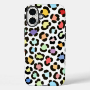トレンディー数々のカラーLeopardファーエフェクトパターン iPhone 16 Plusケース