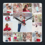 トレンディー数々のフォトコラージュの壁時計 スクエア壁時計<br><div class="desc">トレンディー数々の写真コラージュの壁時計。</div>