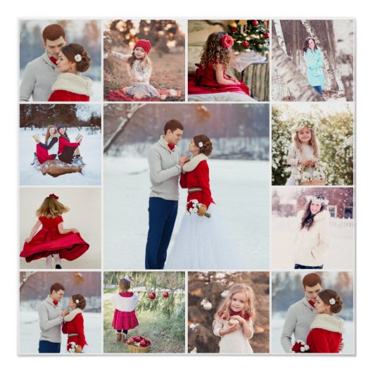 トレンディー数々の写真コラージポスター ポスター (正面)