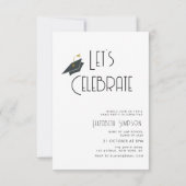 トレンディー文字モダン卒業発表 サンキューカード (裏面)