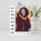 トレンディー文字モダン法の卒業発表 サンキューカード (スタンド正面)