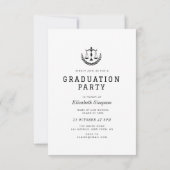 トレンディー文字モダン法の卒業発表 サンキューカード (裏面)