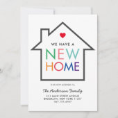 トレンディー新しい家の変更のアドレスハウス移動 案内状 (正面)