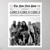 トレンディー新聞カスタムプリントガールズワンハウおもしろい ポスター (正面)