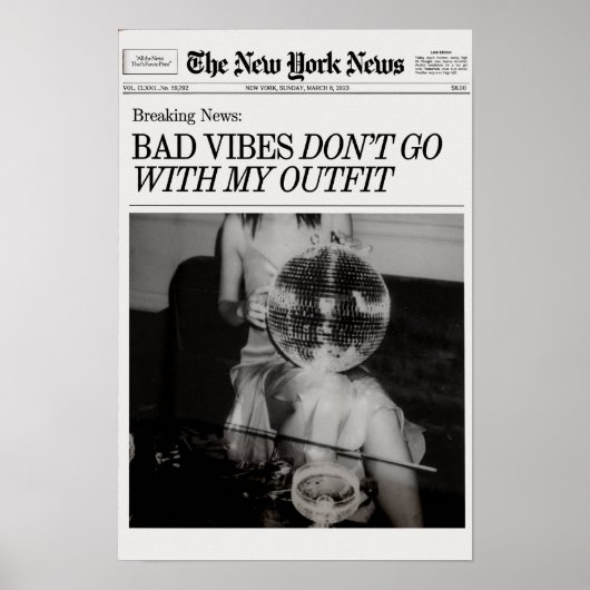 トレンディー新聞プリントニューヨークマガジンプリント ポスター (正面)