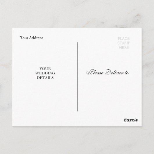 トレンディー新郎新婦の写真結婚の発表 ポストカード (裏面)