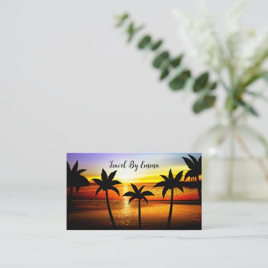 トレンディー旅行代理店スペシャリスト名刺 名刺 (スタンド正面)