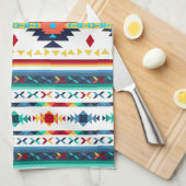 トレンディー族民族幾何学模様 キッチンタオル (四つ折り)