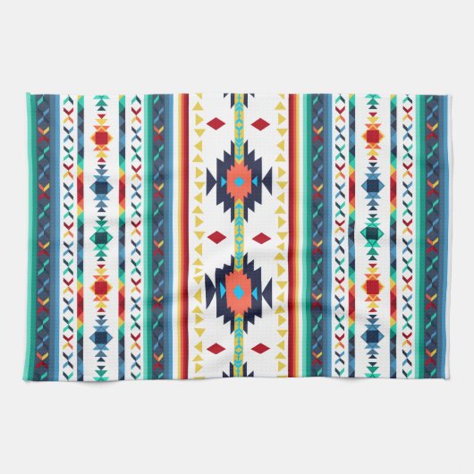 トレンディー族民族幾何学模様 キッチンタオル (横)