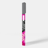 トレンディー明るい赤紫色ピンク及びグレーフローラハイビスカス Case-Mate iPhoneケース (裏面 / 右)