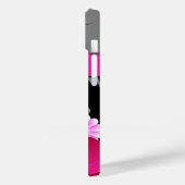 トレンディー明るい赤紫色ピンク及びグレーフローラハイビスカス Case-Mate iPhoneケース (裏面 / 左)