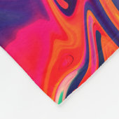 トレンディー明るい青ピンクの緑の抽象芸術パターン フリースブランケット (角)