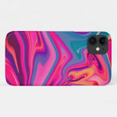 トレンディー明るい青ピンクの緑の抽象芸術パターン Case-Mate iPhoneケース (裏面(横))