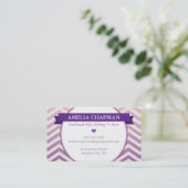 トレンディー明グラデーションるいシボロン模様バイオレット紫 名刺 (スタンド正面)