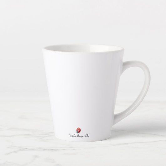 トレンディー春のお気に入り |水彩イラストレーション カフェラテマグ (右)