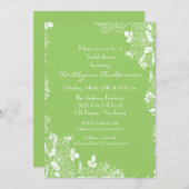 トレンディー春グリーンフローラブライダルシャワー招待状 招待状 (正面/裏面)