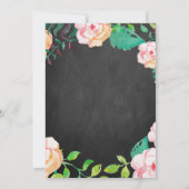 トレンディー春フローラタイポグラフィベビーシャワー 招待状 (裏面)