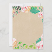 トレンディー春フローラタイポグラフィベビーシャワー 招待状 (裏面)