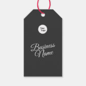 トレンディー書スクリプト白黒 ギフトタグ (正面)