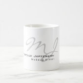 トレンディー書道かわいい名前の追加プロフェッショナル コーヒーマグカップ (中央)