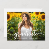 トレンディー書道の卒業発表写真 ポストカード (正面/裏面)