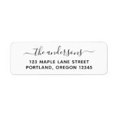 トレンディー書道スクリプトファミリー差出人住所 ラベル (正面)