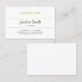 トレンディー書道スクリプト金ゴールドデザインラグジュアリーシック 名刺 (正面/裏面)