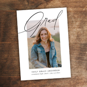 トレンディー書道三写真予算卒業 招待状