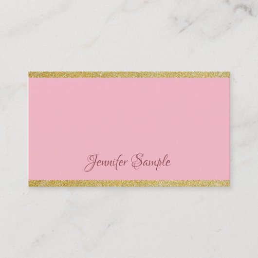 トレンディー書道金ゴールドグリッターモダンテンプレート 名刺 (正面)
