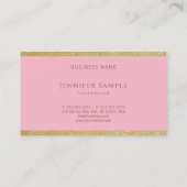 トレンディー書道金ゴールドグリッターモダンテンプレート 名刺 (裏面)