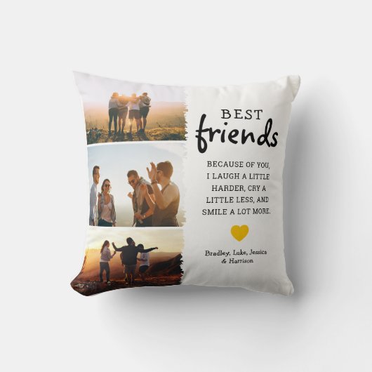 トレンディー最高のフォトコラージュ&引用文 クッション (正面)