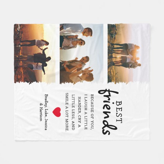 トレンディー最高のフォトコラージュ&引用文 フリースブランケット (正面(横))
