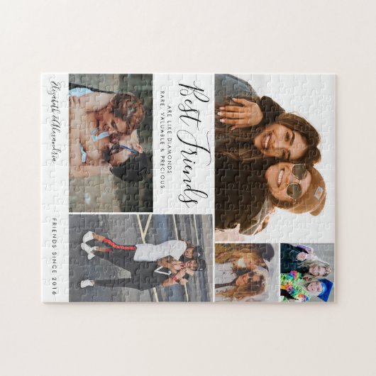 トレンディー最高のフレンズコラージュBFFベスティーシック引用文 ジグソーパズル (横)