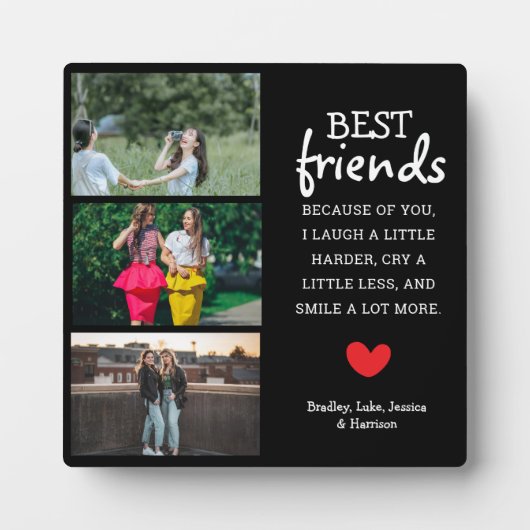 トレンディー最高のフレンズフォトコラージュ&引用文プラーク フォトプラーク (正面)