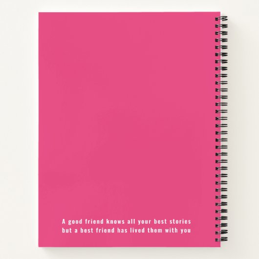 トレンディー最高のフレンズフォーエバーフォトコラージュ引用文 ノートブック (裏面)