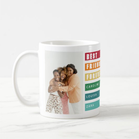 トレンディー最高のフレンズフォーエバーフォトコラージュ コーヒーマグカップ (左)