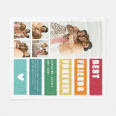 トレンディー最高のフレンズフォーエバーフォトコラージュ フリースブランケット (正面(横))