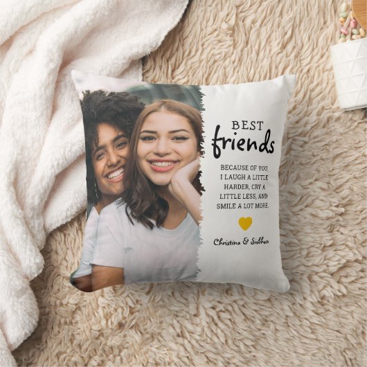 トレンディー最高のフレンズ写真と引用文 |ベスティーズ クッション (ブランケット)
