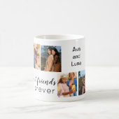 トレンディー最高のフレンド8フォトコラージュ |名前 コーヒーマグカップ (中央)