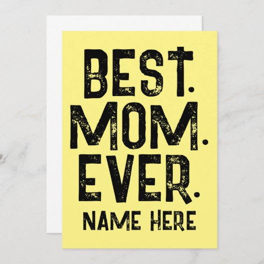 トレンディー最高のママエバーブラックタイポグラフィ 招待状 (正面/裏面)