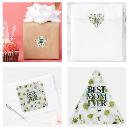 トレンディー最高のママエバーホワイトフローラモダン スクエアシール