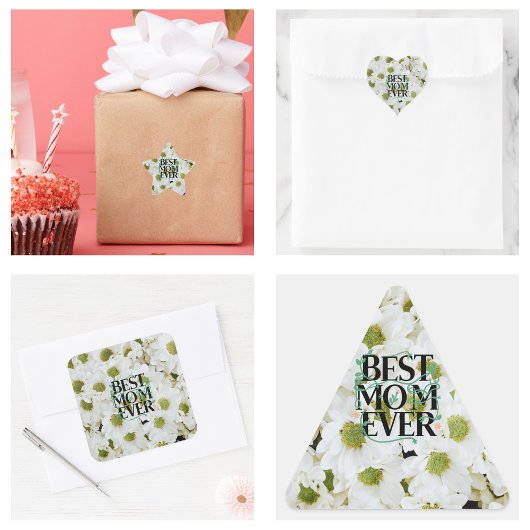 トレンディー最高のママエバーホワイトフローラモダン スクエアシール