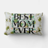 トレンディー最高のママエバーホワイトフローラモダン ランバークッション (正面)