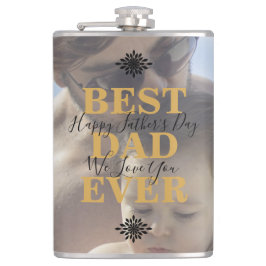 トレンディー最高の金ゴールドパパEver Father's Day写真 フラスク