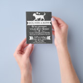 トレンディー木炭ブラックドッググルーミングフライヤー チラシ (手)