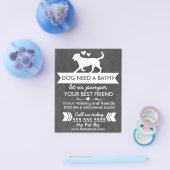 トレンディー木炭ブラックドッググルーミングフライヤー チラシ (シングル)