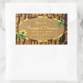 トレンディー木目素朴樹皮製品ラベル 長方形シール (バッグ)