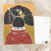 トレンディー東京きもの浴衣ハンド図解入りの、写真付きの ポストカード