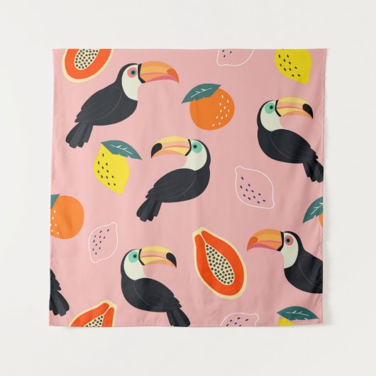 トレンディー柄のツーカンと抽象芸術f タペストリー (正面)